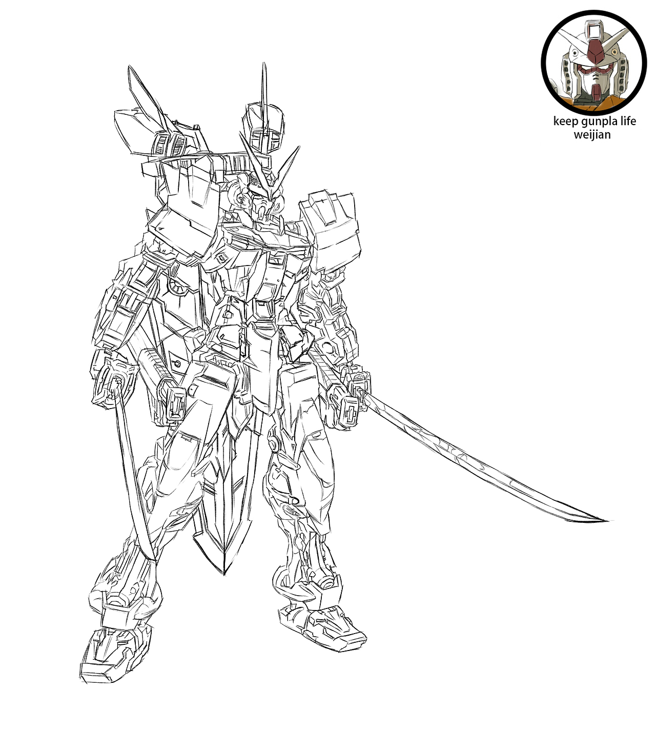 绘画高达红异端