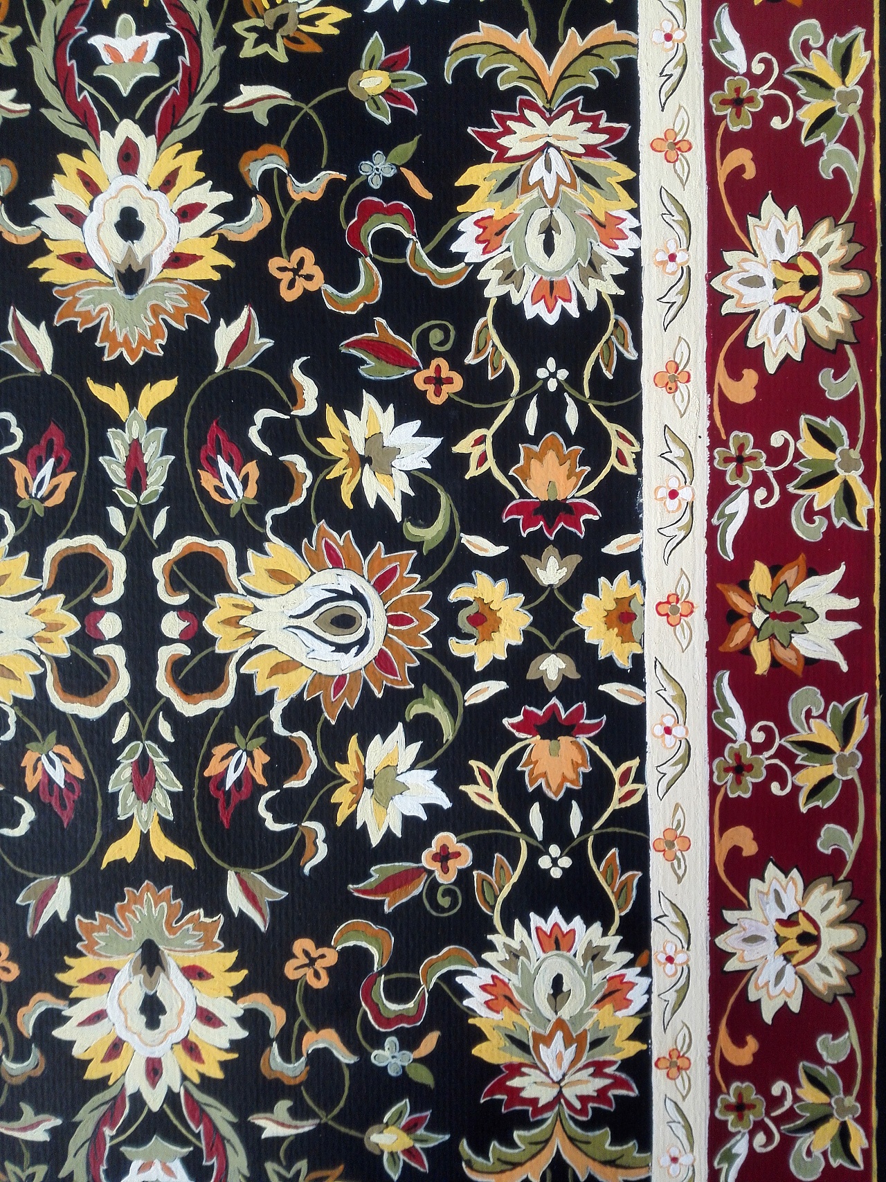 临摹的一幅波斯地毯的花纹图案