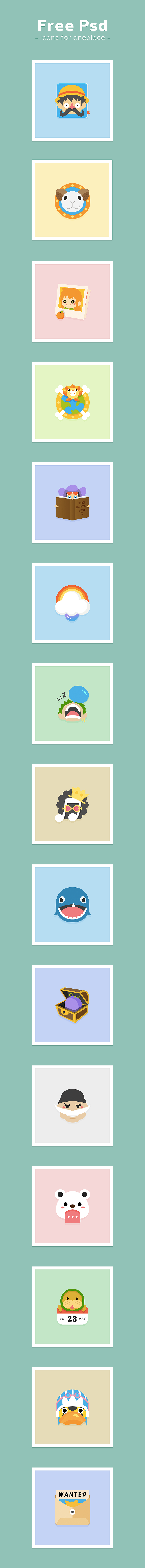 Free Psd:onepiece icons（图ZMzE1MzIwNTY=） - 图标 - 站酷设计师野生晚栗原创素材 - 站酷ZCOOL