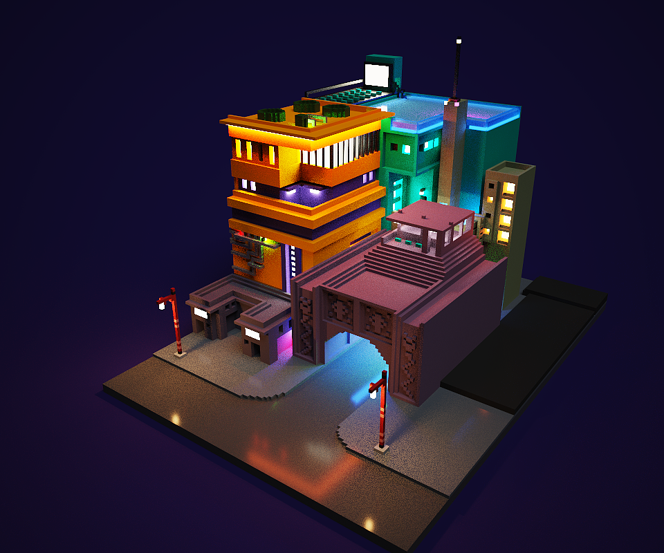 Magicavoxel三维建模渲染练习（图ZMjQwODA0MzQw） - 场景 - 站酷设计师simon222原创素材 - 站酷ZCOOL