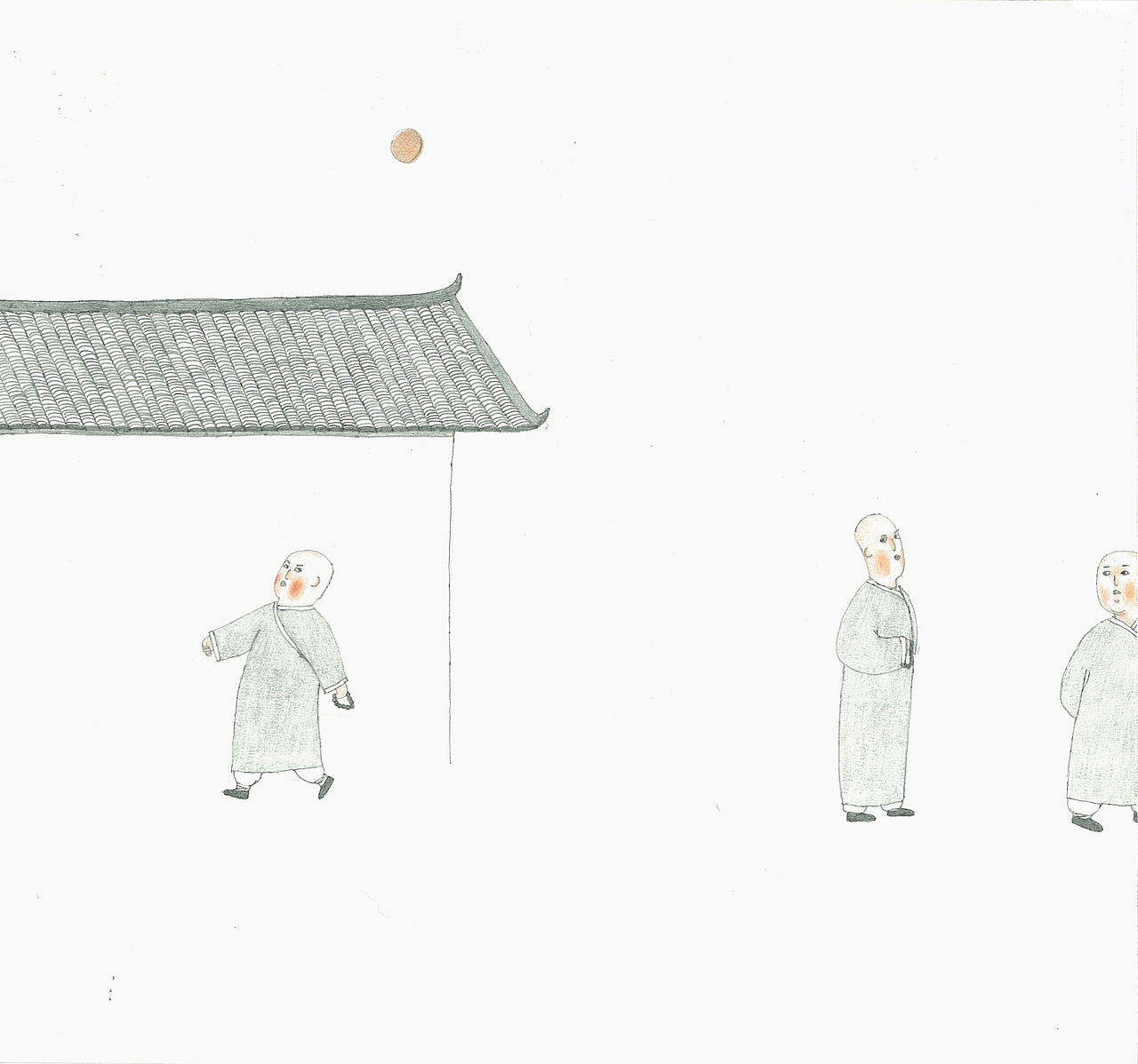 《三个和尚》江苏凤凰美术出版社（图ZNDkyMTE1MjQ=） - 商业插画 - 站酷设计师梁灵惠原创素材 - 站酷ZCOOL