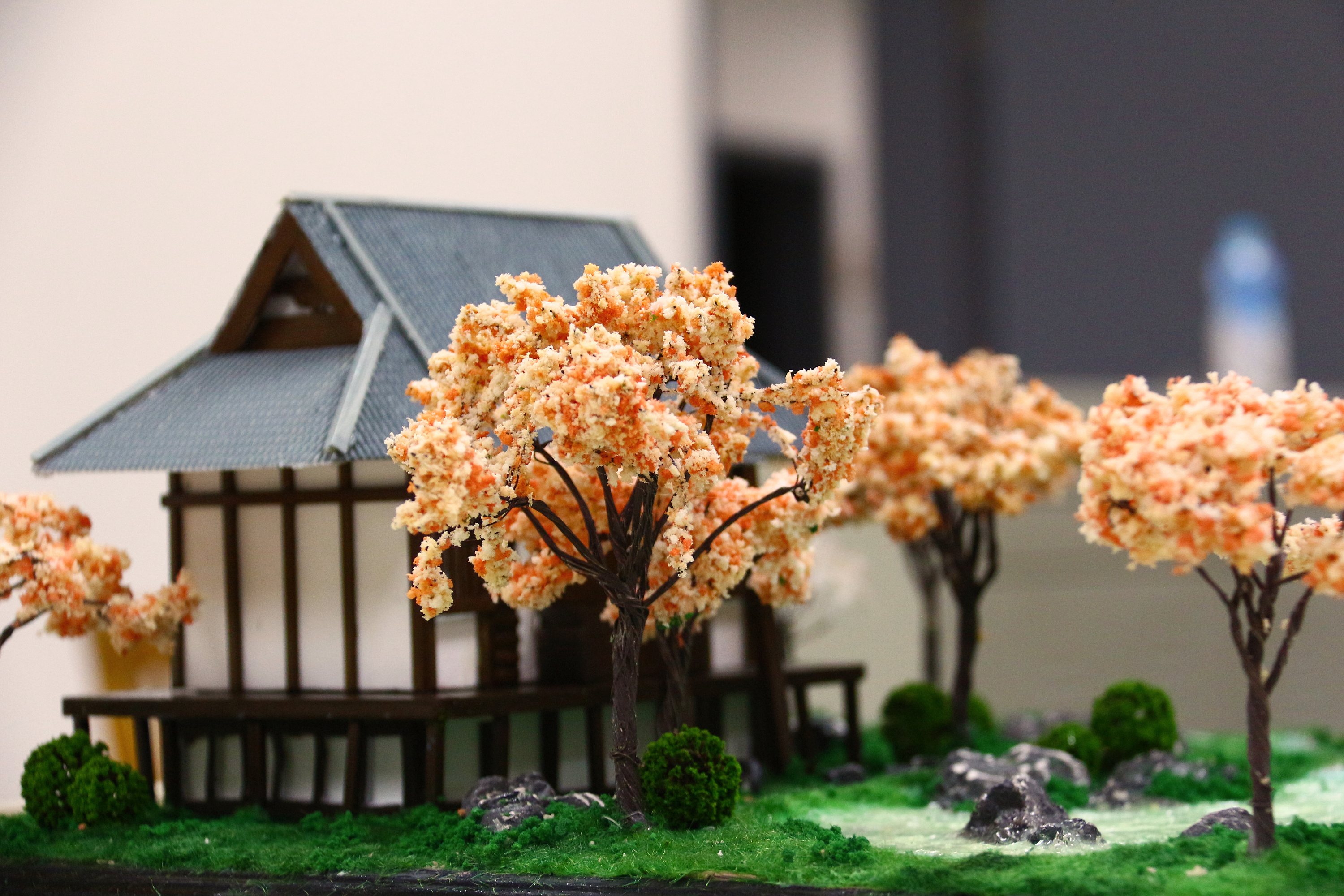 袅袅娜娜似云烟呐 造景建筑模型 沙盘模型 日式庭院