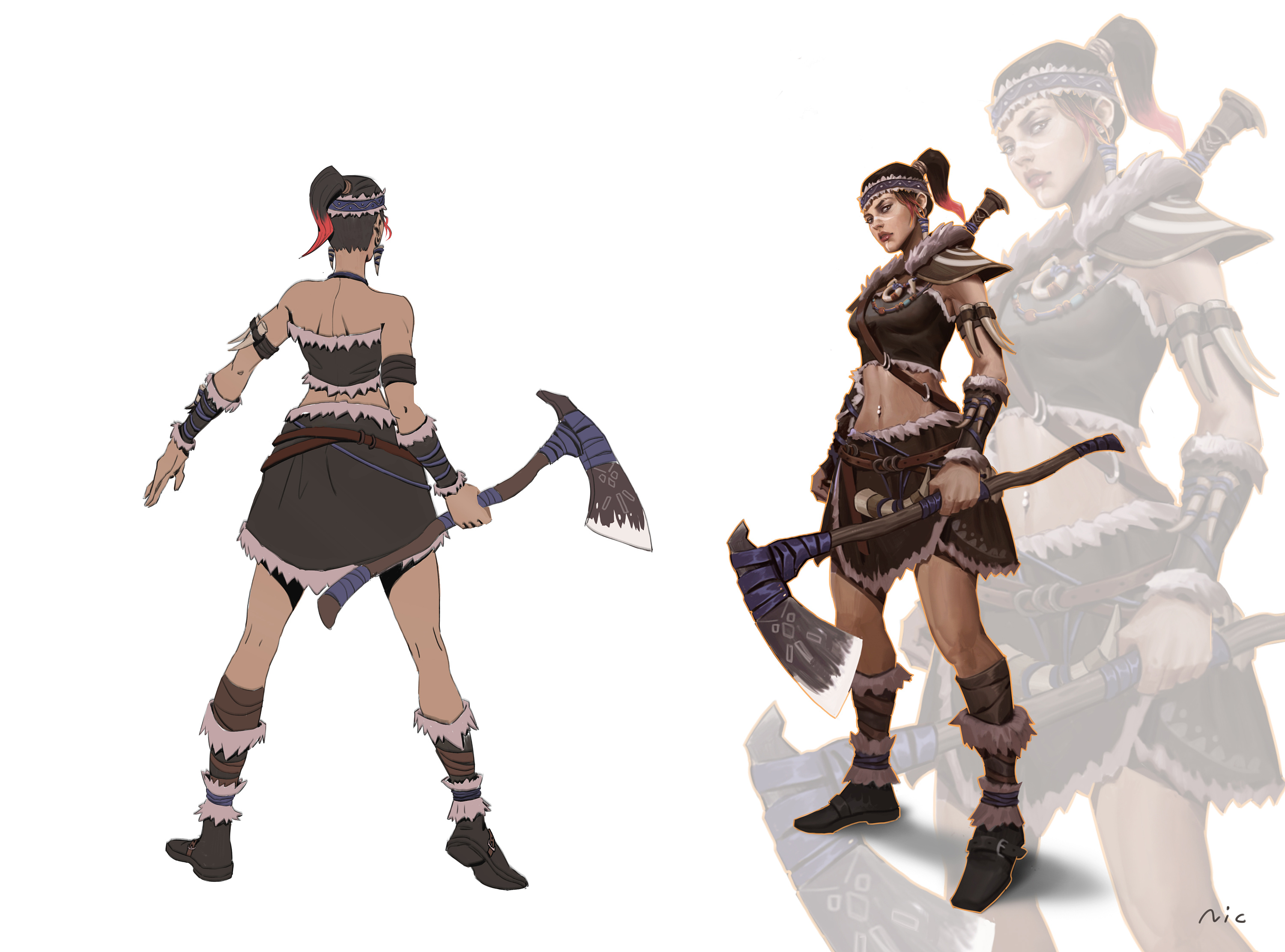 部落女战士_木木木掉线-站酷zcool