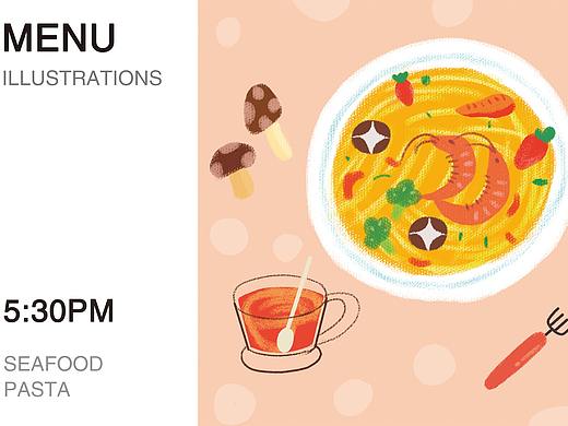 美食菜单插画