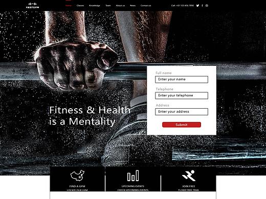 健身房網(wǎng)頁設(shè)計(jì)（個(gè)人主頁-ZMjQ0OTczNjg=） - 企業(yè)官網(wǎng) - 站酷設(shè)計(jì)師是胡十七啊原創(chuàng)素材 - 站酷ZCOOL