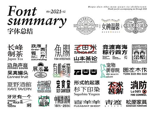 2021年度字体总结