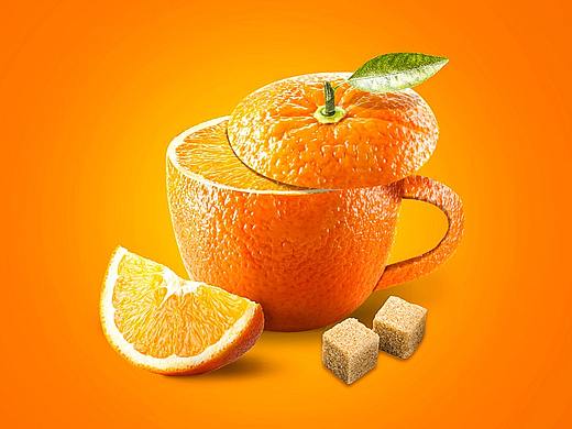 创意合成橘子水杯（个人主页-ZNDExMzUwODA=） - 电商 - 站酷设计师深圳小美工陈晓东原创素材 - 站酷ZCOOL