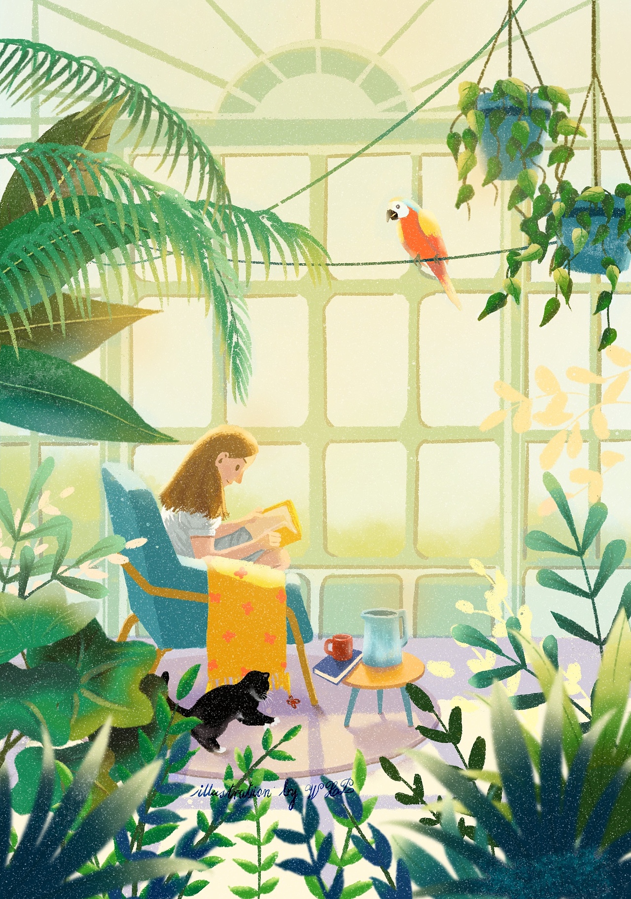 阳光温热,岁月静好|插画|商业插画|王小皮_x_原创作品-站酷zcool