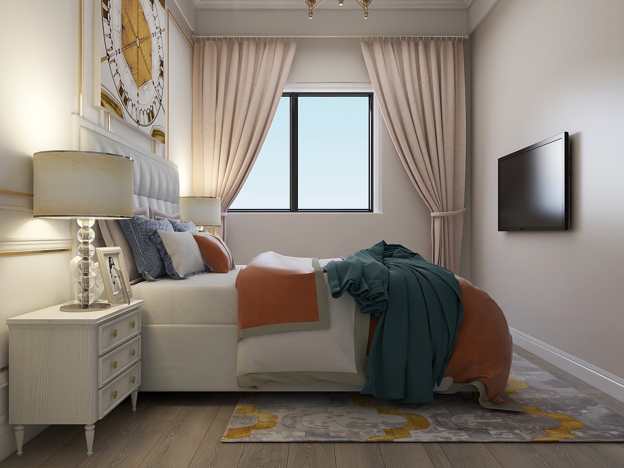 美式轻奢《十行红笺》：Living Coral（图ZMTY5MTY4MjIw） - 家装设计 - 站酷设计师SR_STUDIO原创素材 - 站酷ZCOOL