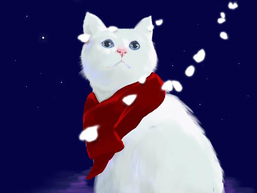 关爱小动物可爱小猫唯美背景插画海报