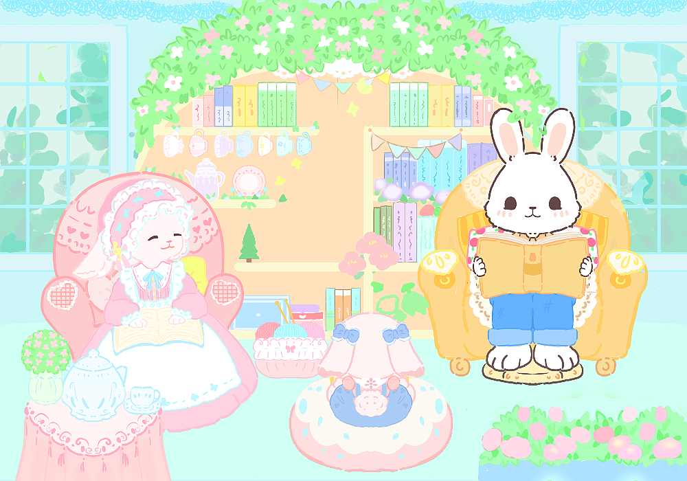 童话梦幻 小动物 可爱的少女