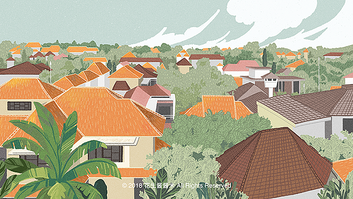 这里的天气总是好的,即便是下雨,也很快雨过天晴。云朵舒服的像一团柔软洁白的棉花晃悠悠地飘在海上,近的伸手就可以摘到。宿在沿着海岸线展开的酒店里,层层叠叠的房子隐藏在巨大繁多的绿色植被中,静下来还可以听到远处海浪拍打的声音。