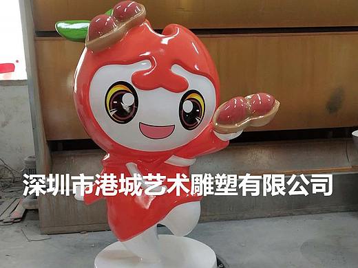 红皮衣农作物抽象吉祥物玻璃钢卡通花生公仔雕塑摆设