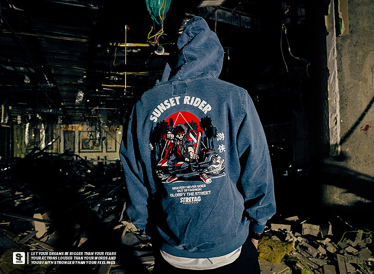 #落日游侠 连帽套头卫衣