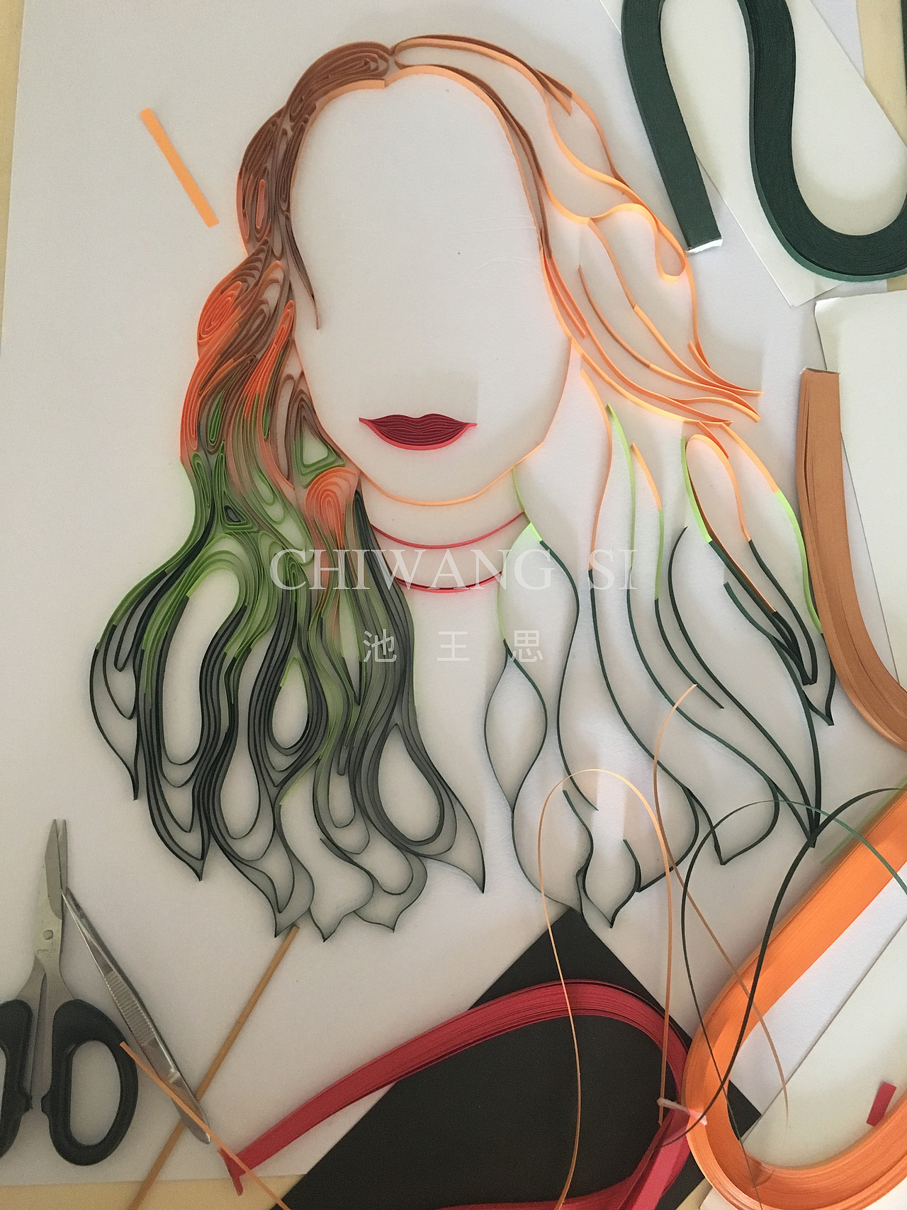 衍纸手工原创——《自我》（图ZMTA5MjAzNzg0） - 其他手工艺 - 站酷设计师池王思原创素材 - 站酷ZCOOL