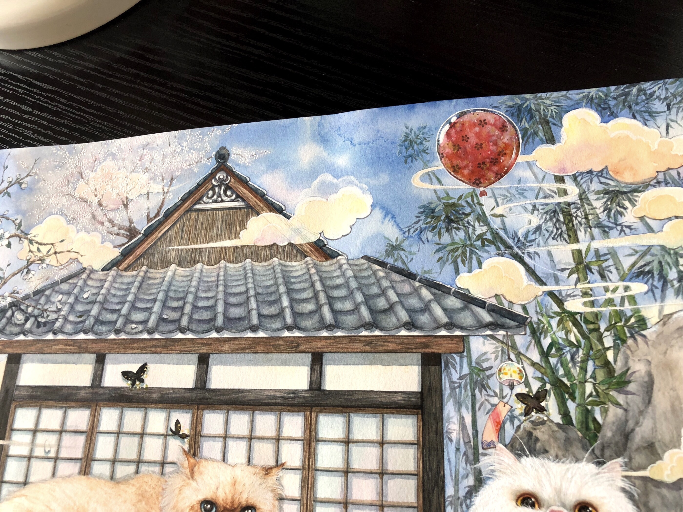 手绘喵星人——日式庭院|纯艺术|绘画|雨晶晶 - 原创作品 - 站酷