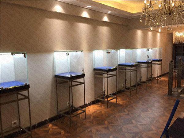 黑龙江哈尔滨私人珠宝会所内木制烤漆展示柜设计制作