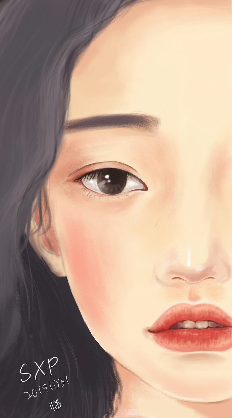 半脸|插画|插画习作|螃蟹吃大虾 - 临摹作品 - 站酷 (zcool)