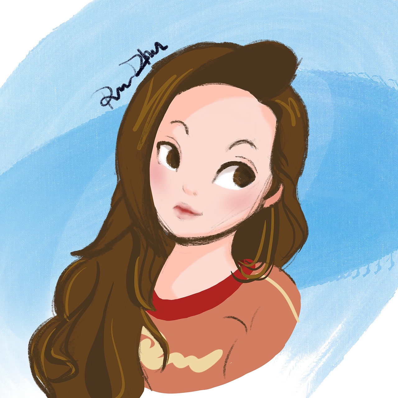 手绘人物头像系列（图ZMjQ0MjM3OTY4） - 创作习作 - 站酷设计师Rita瑞大塔原创素材 - 站酷ZCOOL