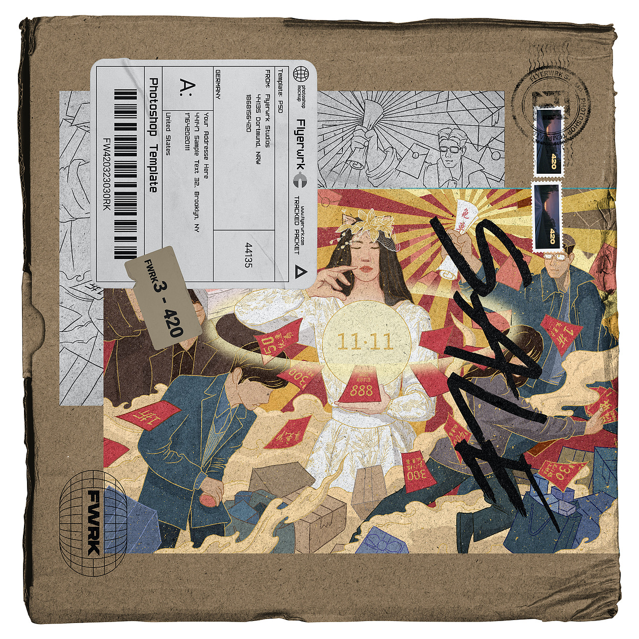 插画｜双十一主视觉设计（图ZMjMxMjI2ODA4） - 商业插画 - 站酷设计师Lam雷鸣原创素材 - 站酷ZCOOL