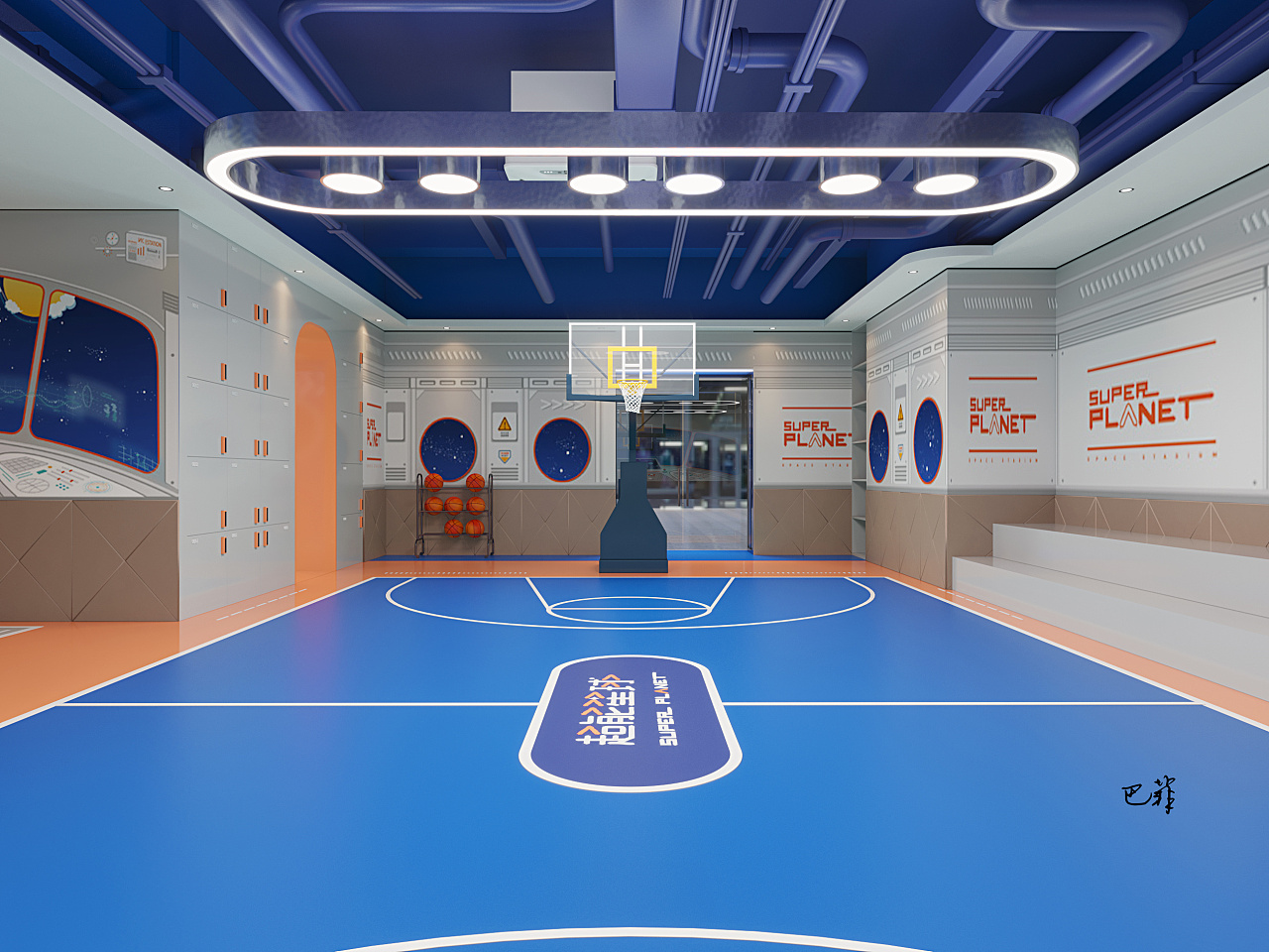 篮球训练馆|空间|展示设计 |秋琳 - 原创作品 - 站酷 (ZCOOL)
