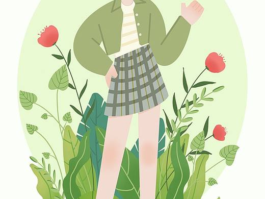 扁平化人物插画