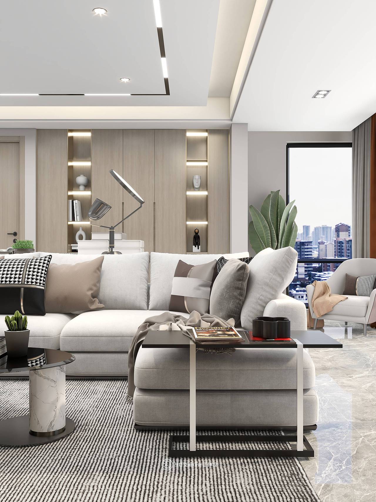 90空间设计《翻糖花园》140平方现代轻奢3房2厅2卫