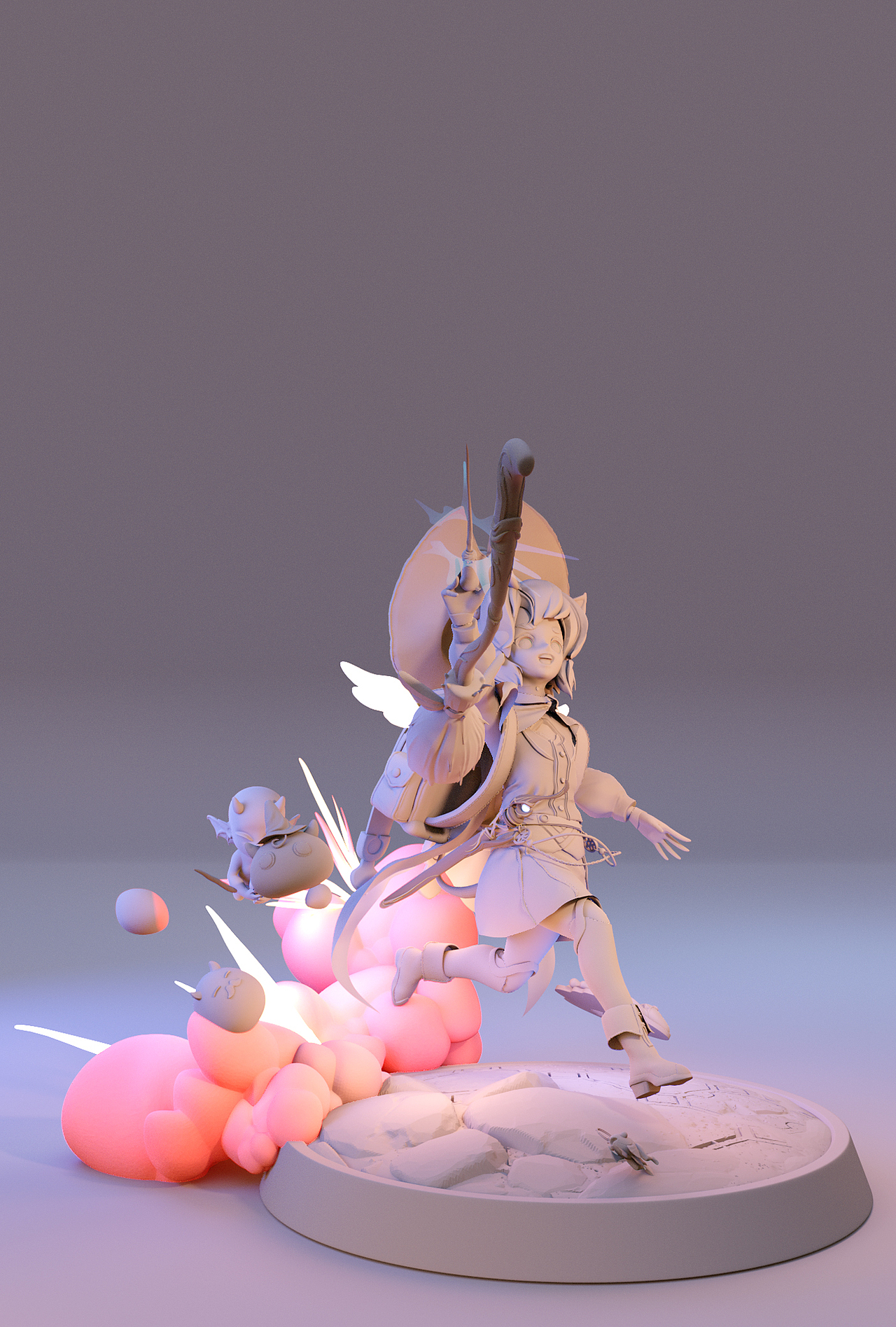 3d手办模型asc画的小怪兽