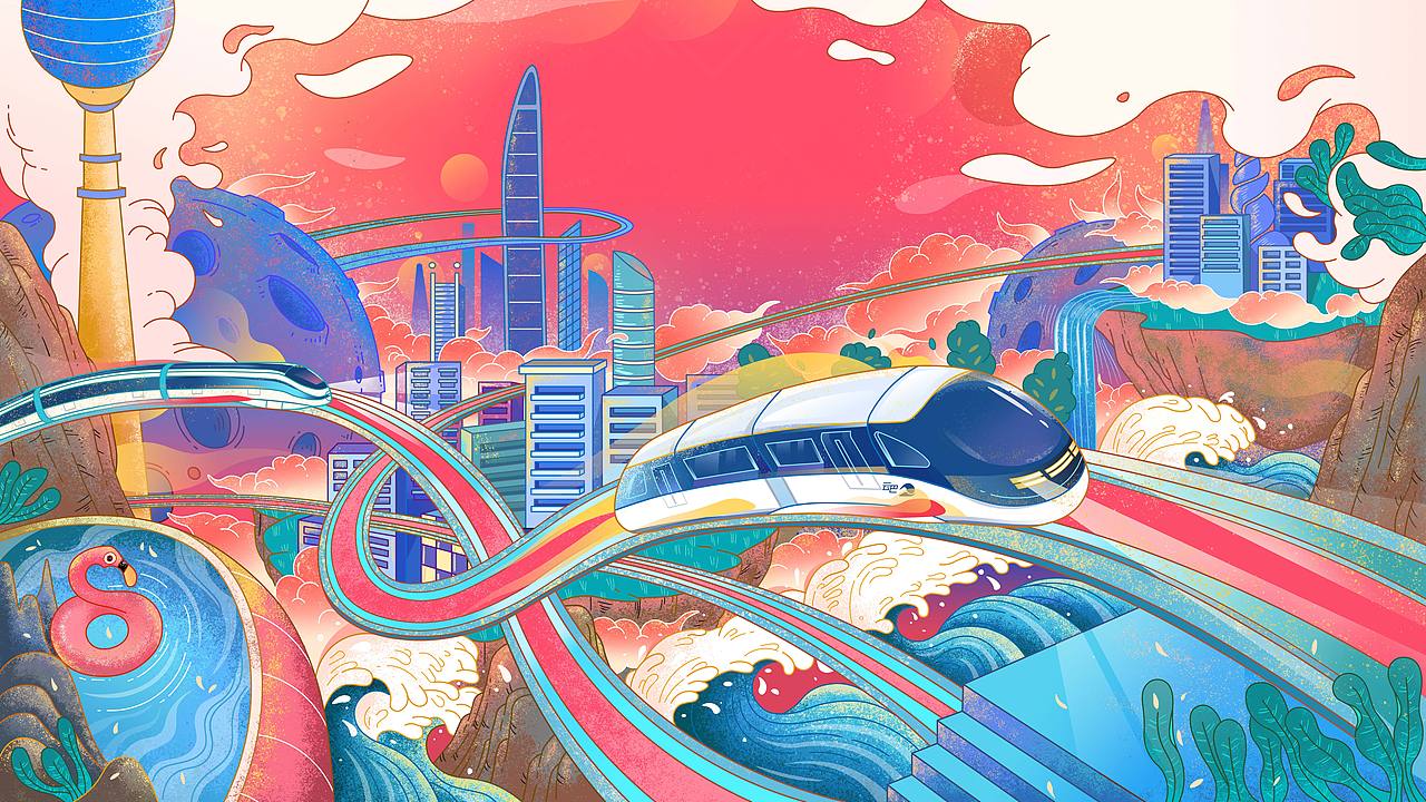 分享收藏标签比亚迪未来城市插画商业筑梦作品信息创作时间2019/03/07