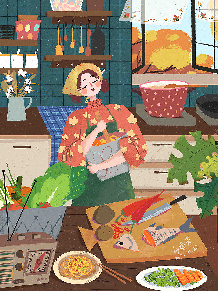 暖暖生活（图ZMTk4OTIyNzY0） - 绘本 - 站酷设计师鱼花酱原创素材 - 站酷ZCOOL