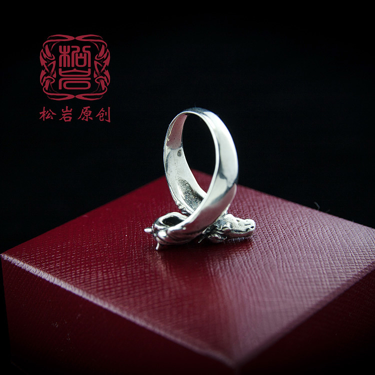 松岩原创银饰——生肖马戒指