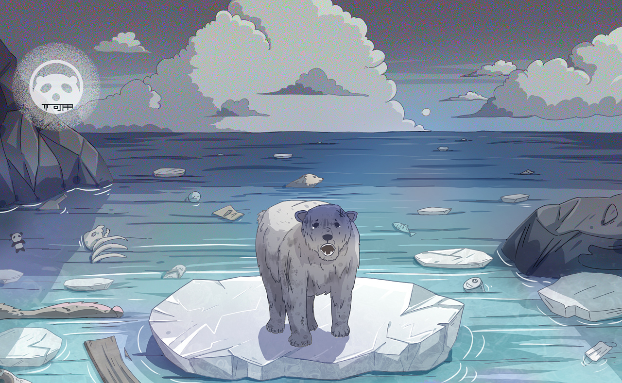 环境保护的互动h5插画