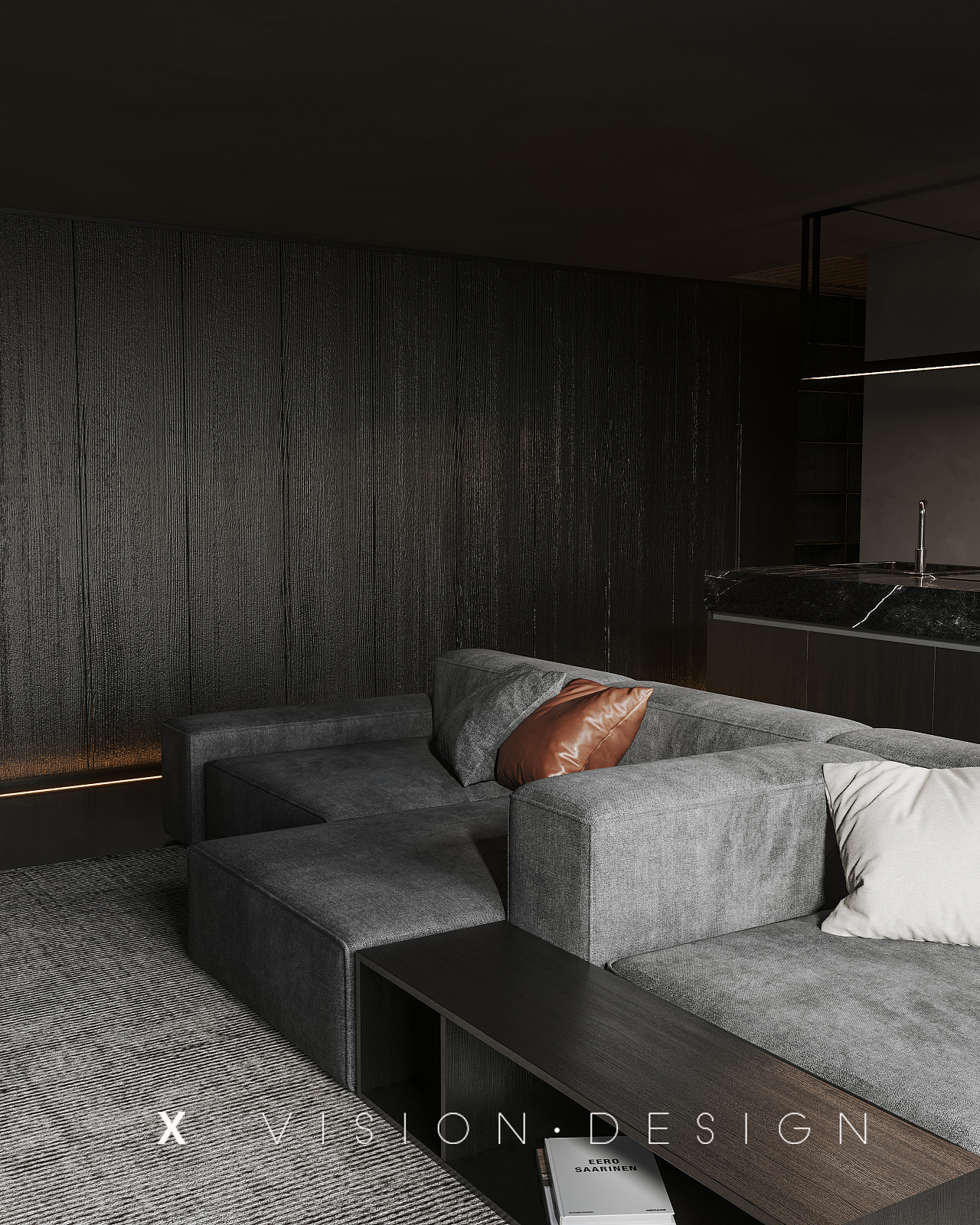 暗黑系客厅|空间|家装设计|老舍丶 - 原创作品 - 站酷 (zcool)