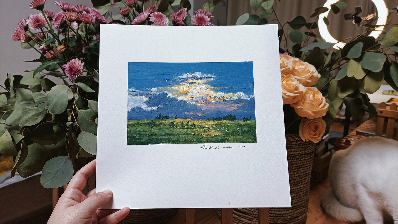 【纸面油彩】云彩系列 | 九张（图ZMjM2MjIzMjEy） - 绘画 - 站酷设计师Palette潘Sir原创素材 - 站酷ZCOOL