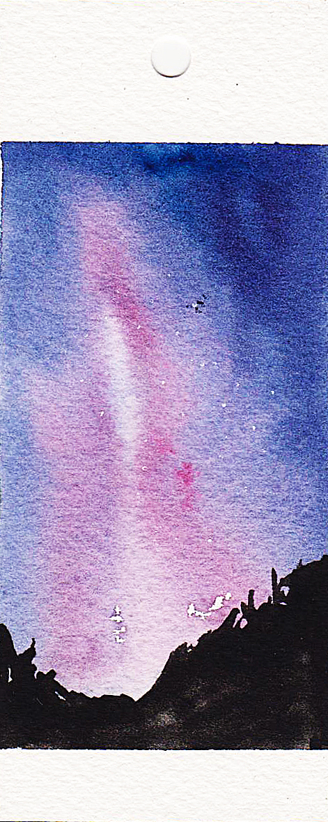 小张：夜空水彩书签（图ZODI3ODY5MDg=） - 绘画 - 站酷设计师張曉晴原创素材 - 站酷ZCOOL