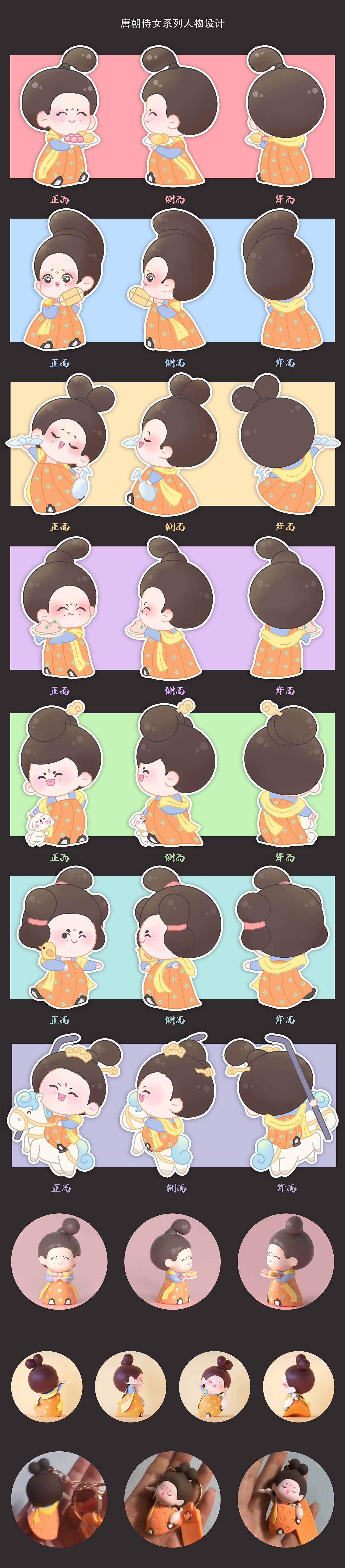 唐朝侍女系列卡通形象设计（图ZMjY3OTc5OTI0） - 创作习作 - 站酷设计师口香糖配大蒜原创素材 - 站酷ZCOOL
