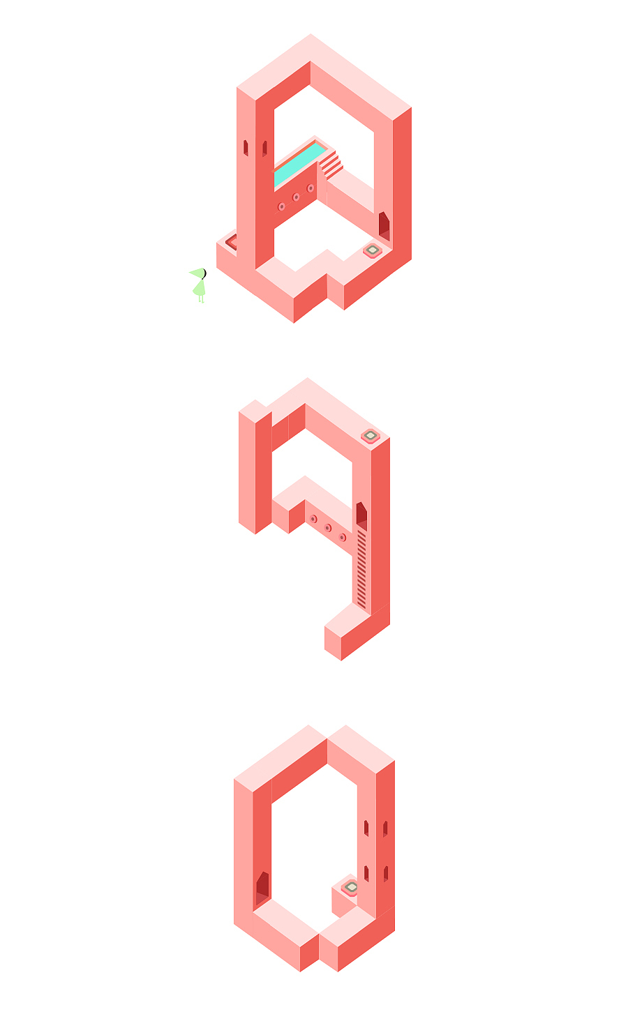 伪立体图形练习 纪念碑谷数字