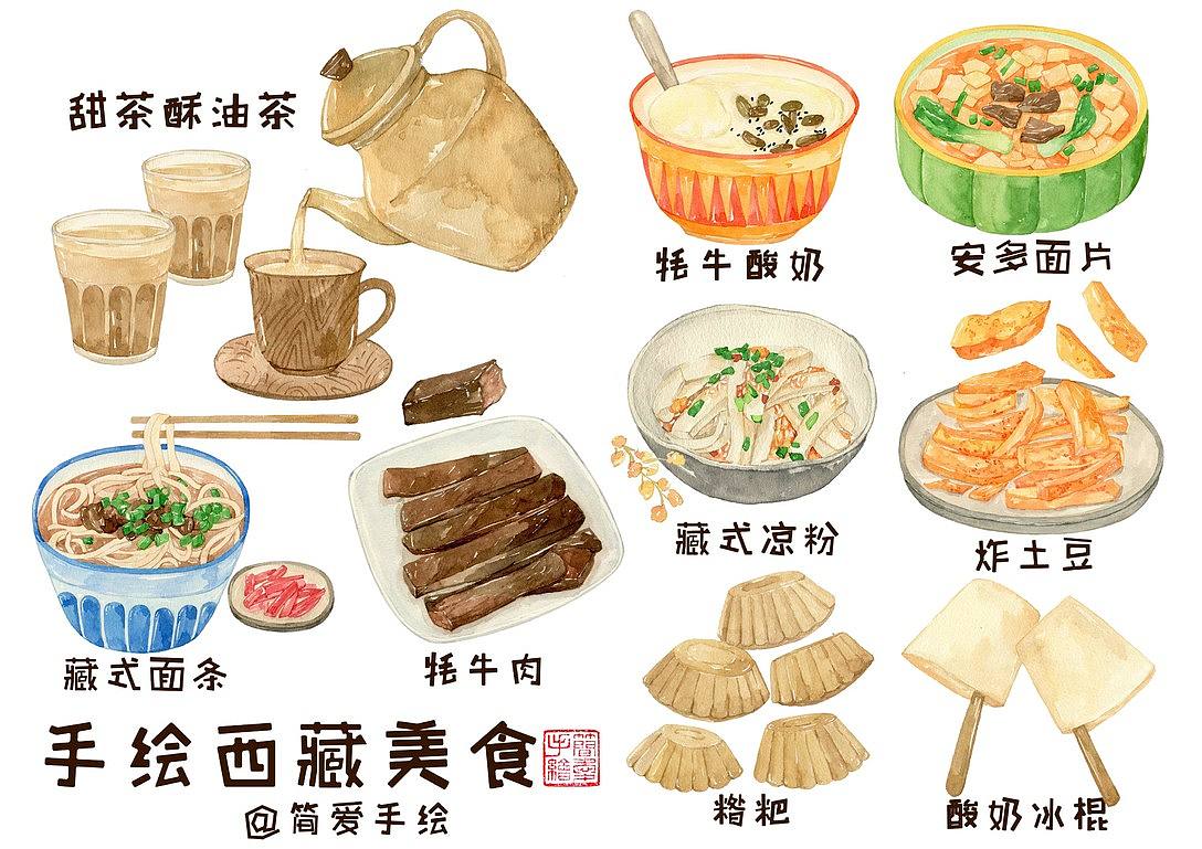 【纸上的美食】手绘水彩美食全集（图ZMjM5MDAxODky） - 绘画 - 站酷设计师简爱手绘原创素材 - 站酷ZCOOL