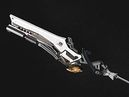 【新人作品】《超电磁炮法杖》次时代3D硬表面建模 