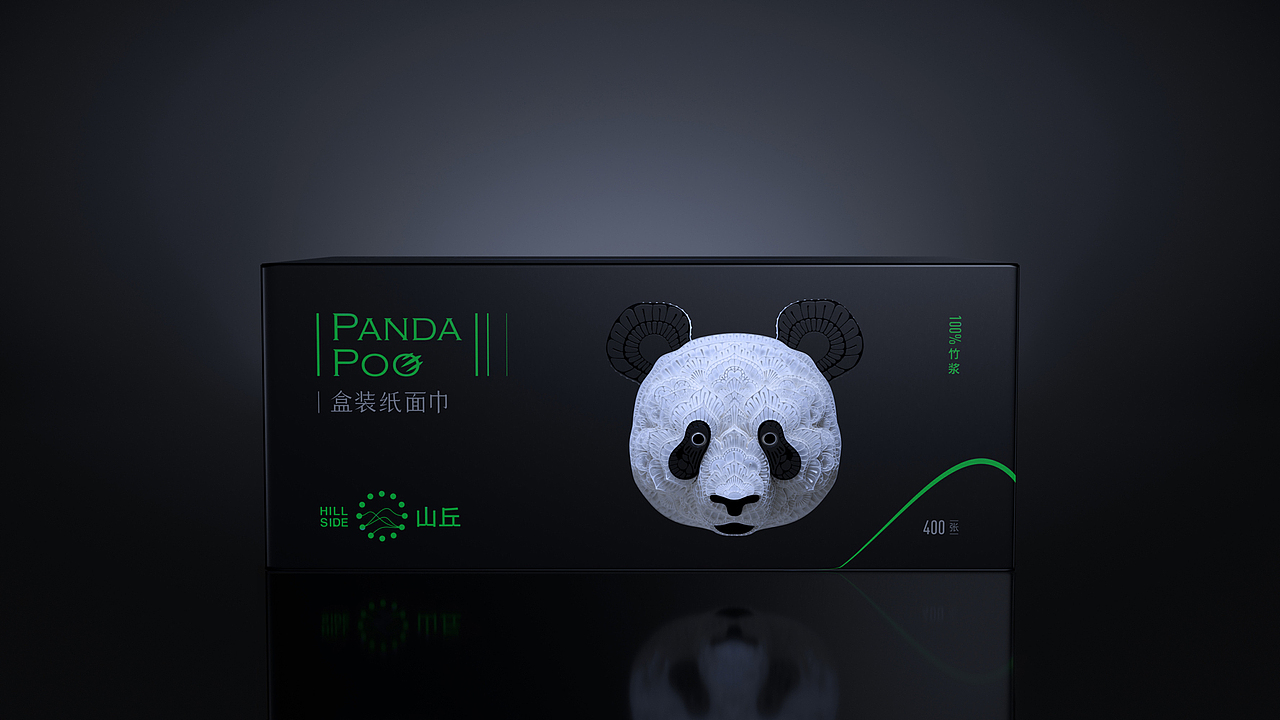 熊猫便便纸PANDA P00-包装渲染