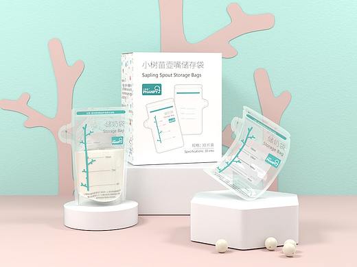 Blender 母婴用品 储奶袋 建模渲染与详情页设计