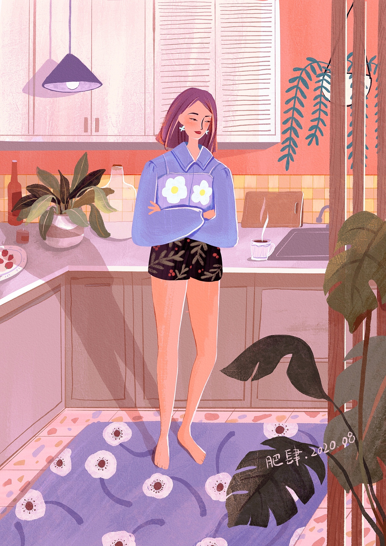 一个人也要好好生活（图ZMjU3MDc0MTYw） - 商业插画 - 站酷设计师肥肆原创素材 - 站酷ZCOOL