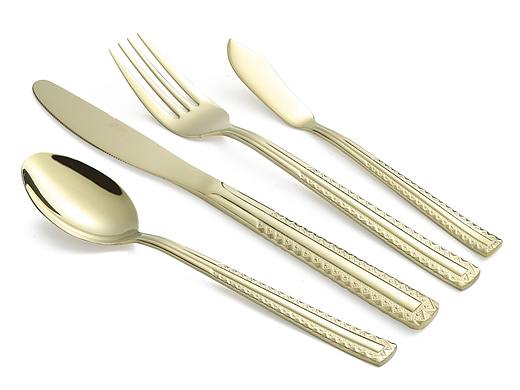 金色不锈钢印花餐具高端餐具高反光产品