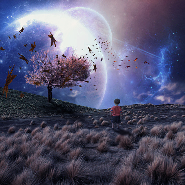 奇幻星空合成海报