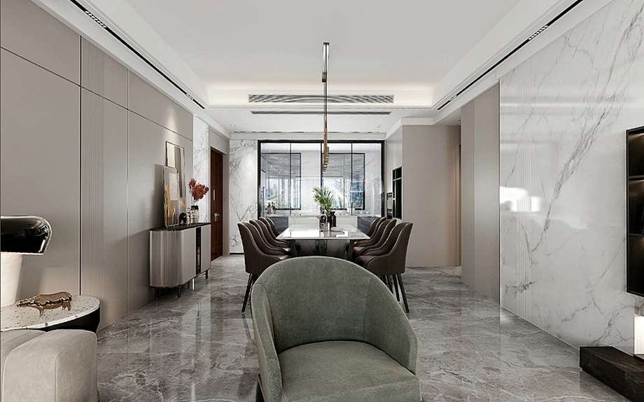 重庆铂悦澜庭装修案例,现代简约风格设计效果图