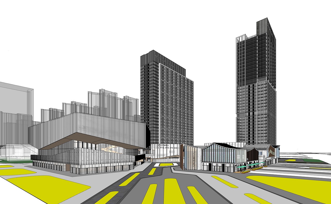 保利现代商业综合体SU模型下载