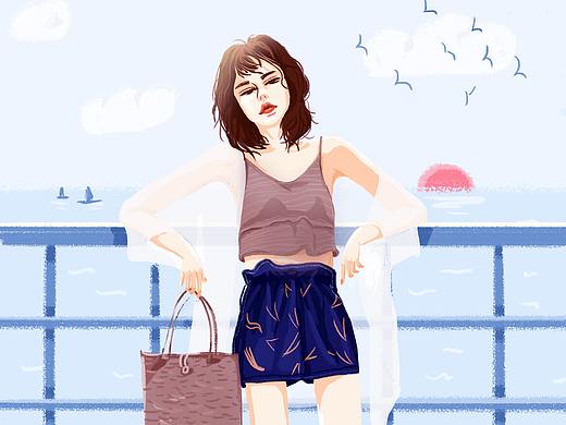 《海风拂面》（个人主页-ZNDQyMTU1OTY=） - 商业插画 - 站酷设计师HDSAI原创素材 - 站酷ZCOOL