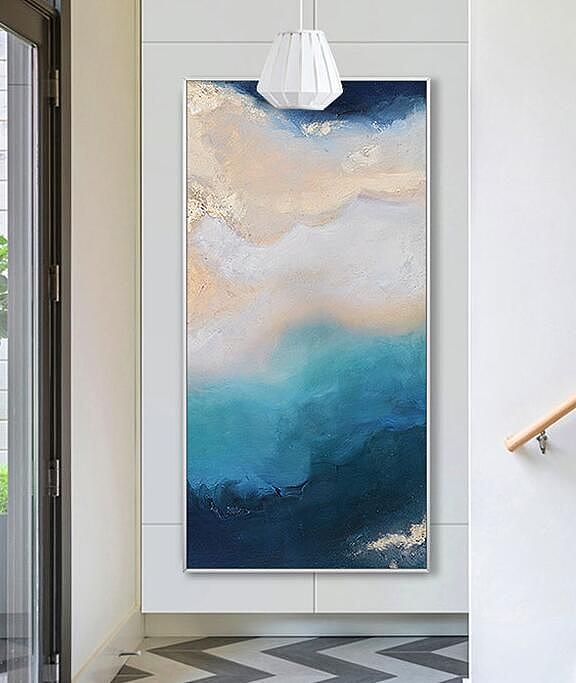 玄关抽象画肌理手绘