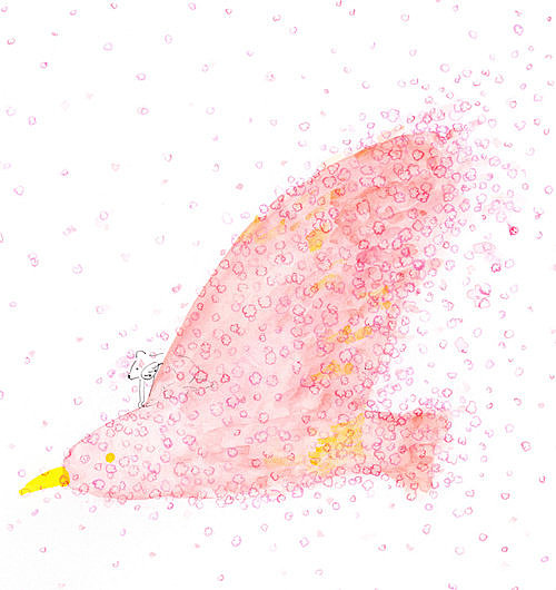 粉色樱花日系水彩插画|治愈系锁屏壁纸