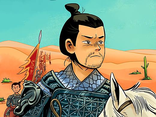 古风荒漠行军图